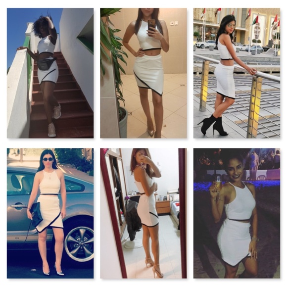 White 2 Piece Set: Crop Top and Pencil Skirt - Picture 8 of 9